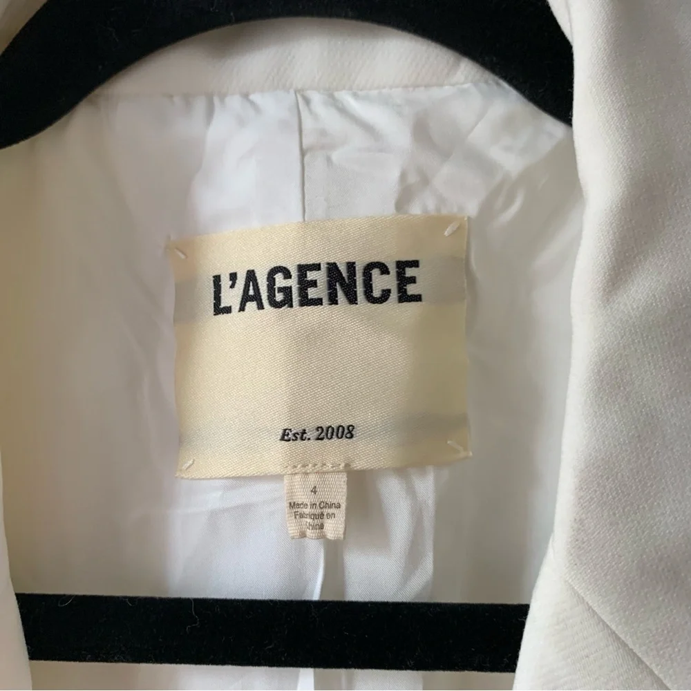 L'AGENCE Jennah Cropped Blazer in Ivory Sz 4‎ - Picture 9 of 13